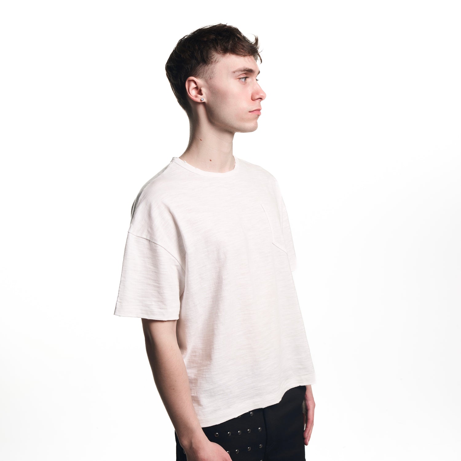 White Baggy Slubby T