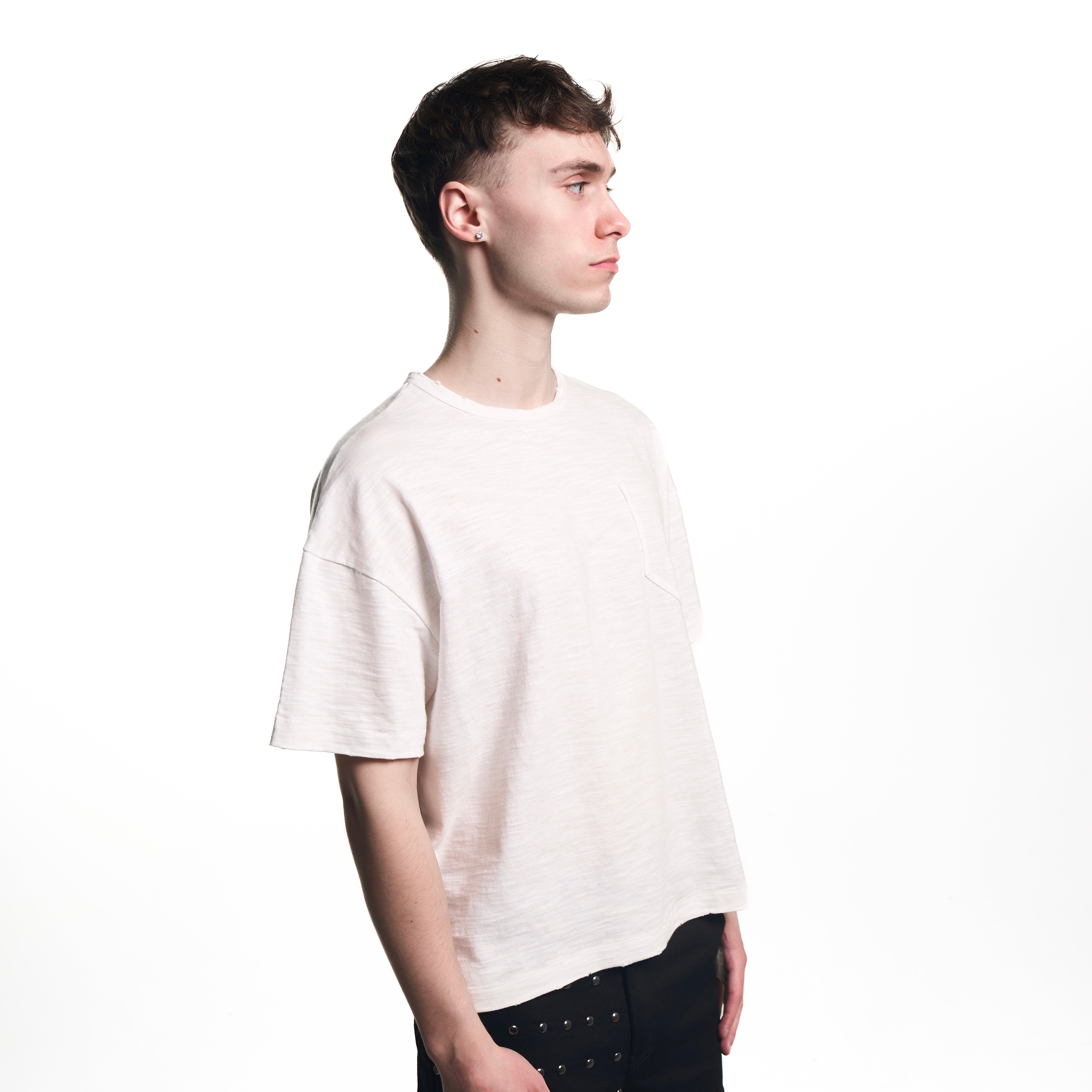 White Baggy Slubby T